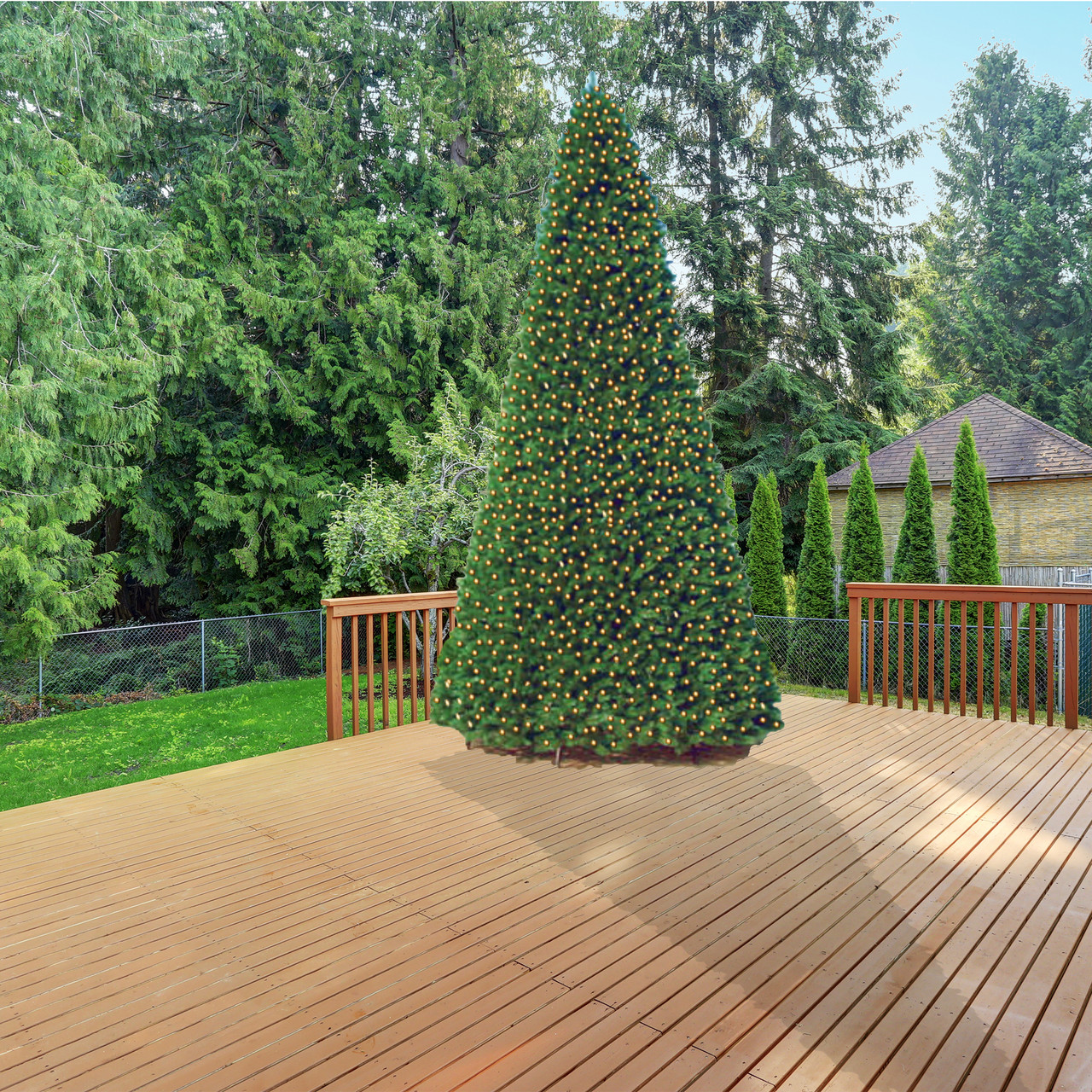 15' PreLit Green Pencil Pine Artificial Christmas Tree Clear Lights